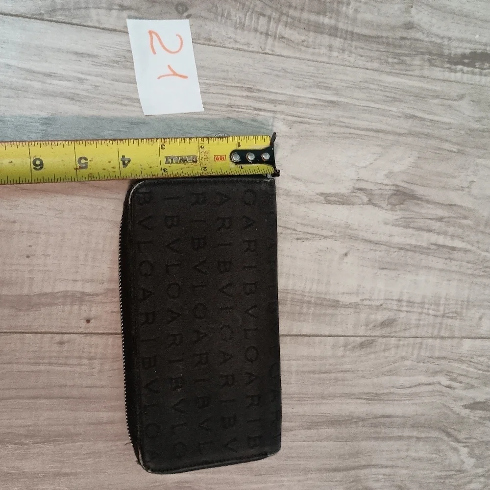 BVLGARI's Logo Mania Canvas Zip Around Long Wallet Black